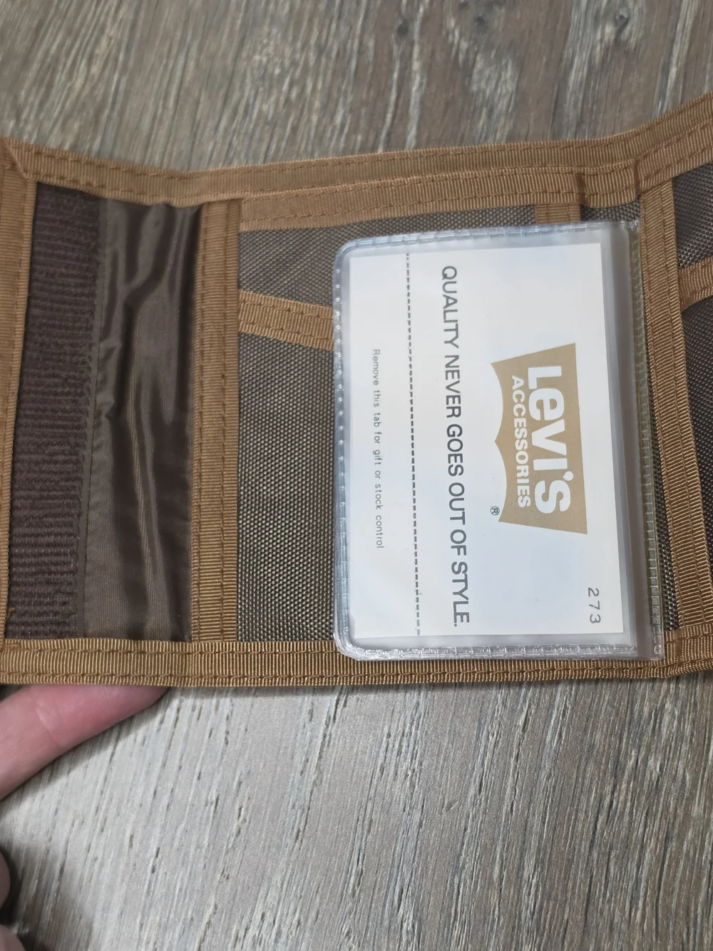 Vintage 70s 80s Levi's Nylon Trifold Wallet Brown Orange Accent